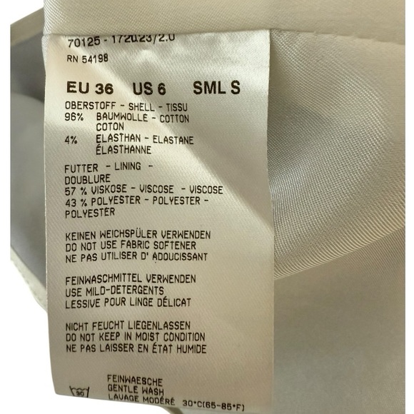 Bogner Blue Cotton Stretch Sheath Dress Size 6 Made in Czech Republic Logo Zip - Picture 5 of 5